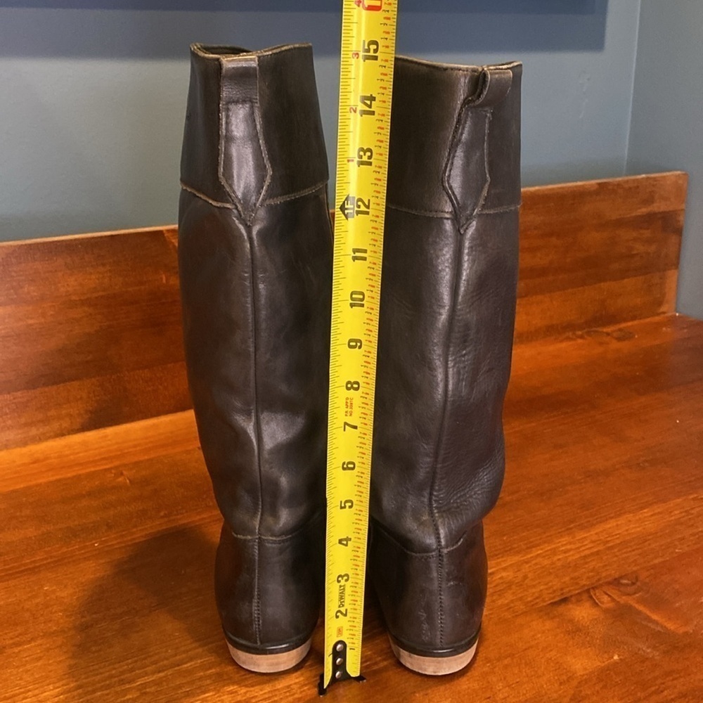 Eddie Bauer Black Soft Leather Shearling lined Riding Boots pull on Sz 9 - Picture 6 of 11